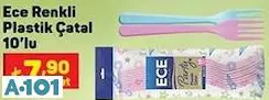 ECE RENKLİ PLASTİK ÇATAL